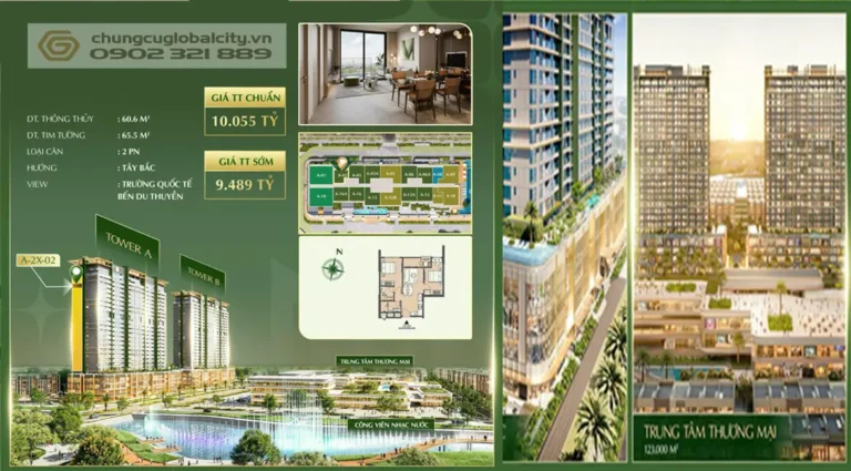 Ban can ho global city 2 phong ngu lumiere midtown gia tot tang cao view song